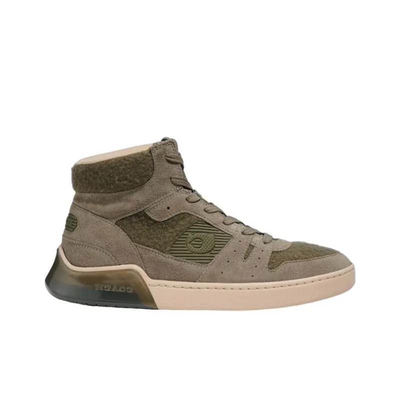 COACH High Top Stylish Skateboarding Shoes Men's Army Green-1