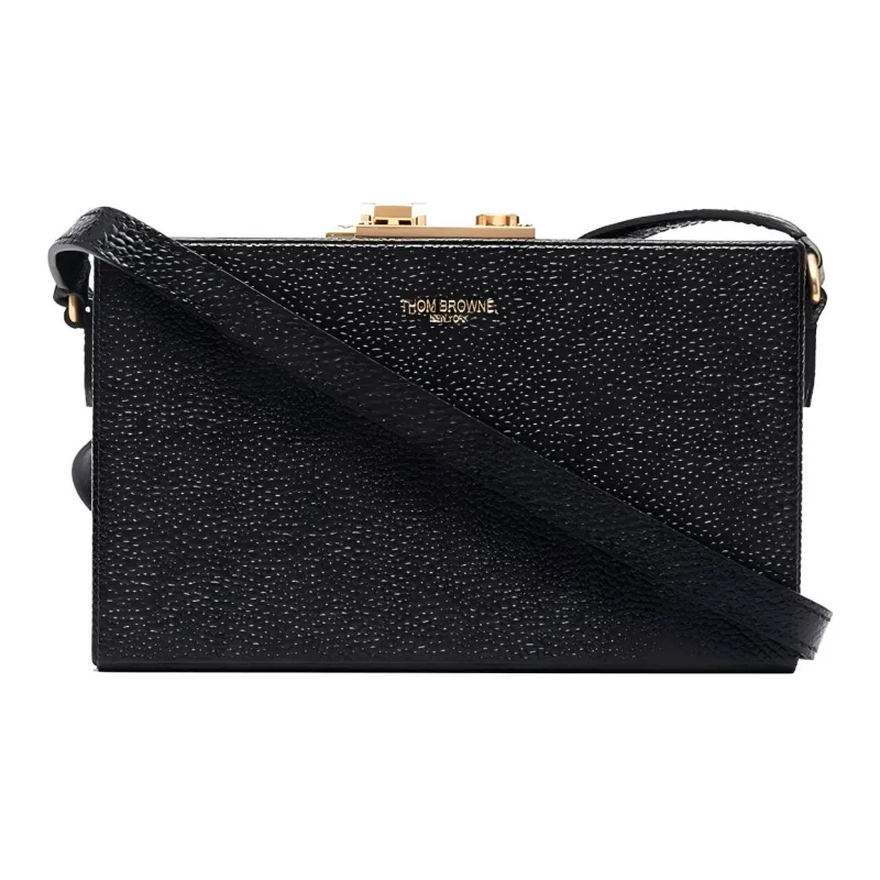 THOM BROWNE· Grain Leather Shoulder Bag, Crossbody Bag Regular Women's Black-1