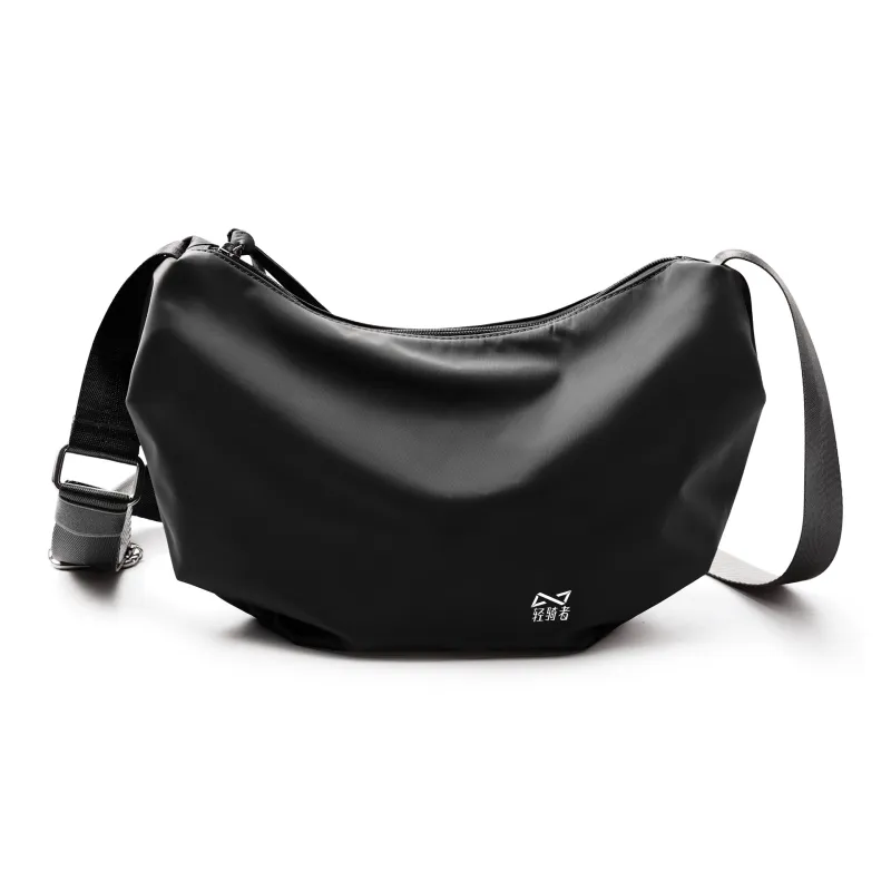 QING QI ZHE Fabric Crossbody Bag Shoulder Bag Dumpling Bag Regular Unisex Black/White/Khaki-0