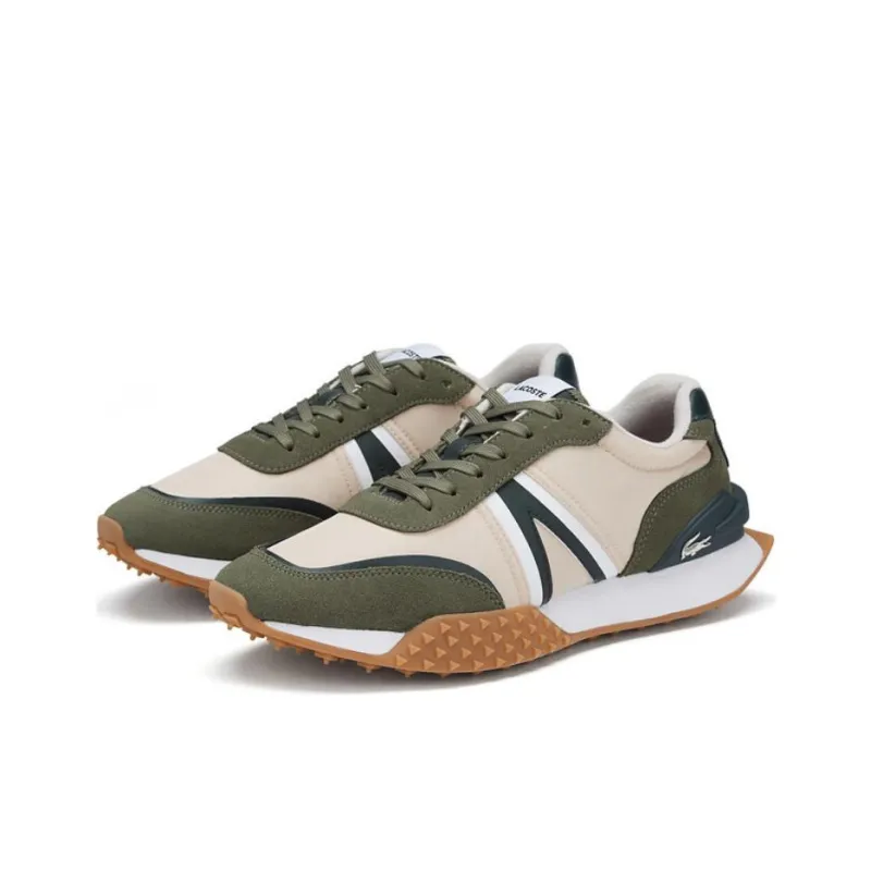 LACOSTE Low Top Casual Shoes Men Beige Green-2
