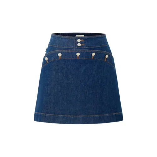 Carven Denim Short Skirts Women's Royal Blue