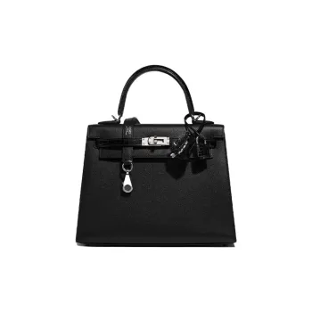 HERMES Kelly Touch Madame Leather With Nile Crocodile Leather Kelly Bag Handbag Women's Black