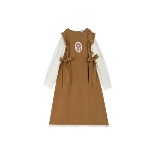 B.Duck Long Sleeved Dresses Women's Coffee