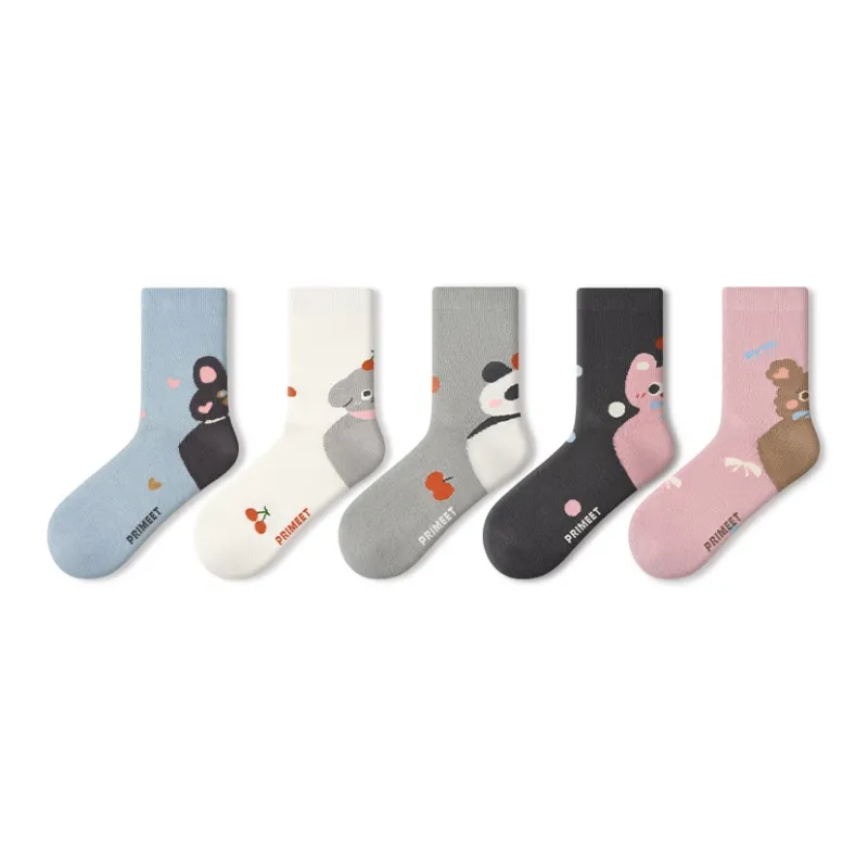 Primeet Mid Calf Socks Women's 5 Pack-4