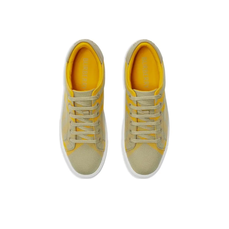 Burberry Checked Low-top Canvas Sneakers-4