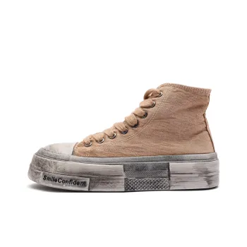 Mengsai Lightweight Anti Slip High Top Canvas Shoes Unisex Brown