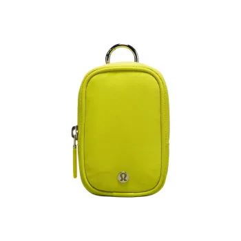 Lululemon Recycled Material Nylon Key Pouch Regular Unisex Yellow Snakeskin Print Stone