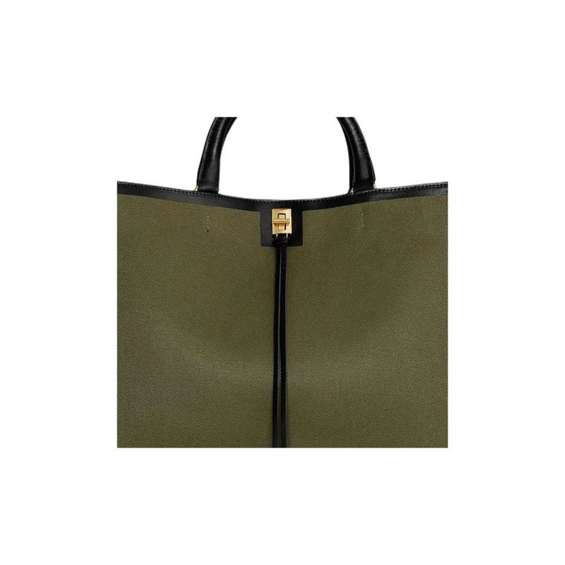 REBECCA MINKOFF Cotton Tote Bag Shopping Bag Handbag Women's Green-3