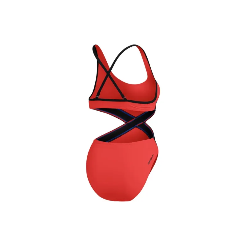 Speedo FLU3NTE Convertible Cut Out Swimsuit One-piece Swimsuit Women's Red-1