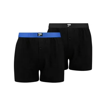 PUMA Men's Loose Fit Jersey Boxer 2 Pack Underpants Men's 2 Pack Black