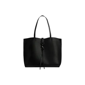 REBECCA MINKOFF Genuine Leather Tote Bag Shopping Bag Shoulder Bag Handbag Women's Black