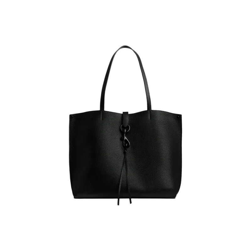 REBECCA MINKOFF Genuine Leather Tote Bag Shopping Bag Shoulder Bag Handbag Women's Black-0