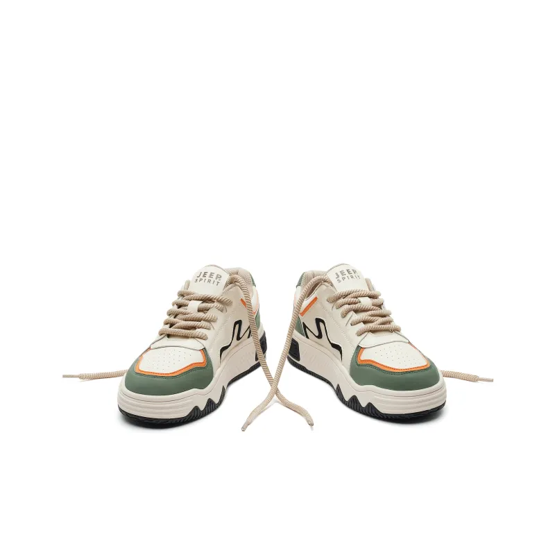 JEEP SPIRIT Anti Slip Wear Resistant Breathable Height Increasing Low Top Casual Skateboard Shoes Unisex Light Sandy-3