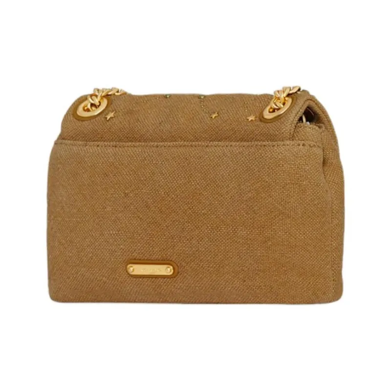 REBECCA MINKOFF Edie Linen Shoulder Bag Crossbody Bag Women's Honey Brown-2