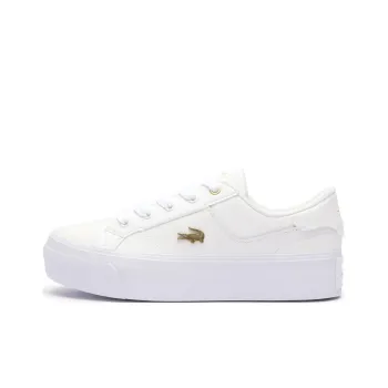 LACOSTE Slip Resistant Low Top Skateboard Shoes Women's White