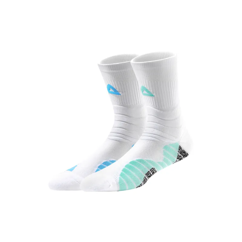 PEAK Basketball Socks Unisex 3 Pack White Blue-15