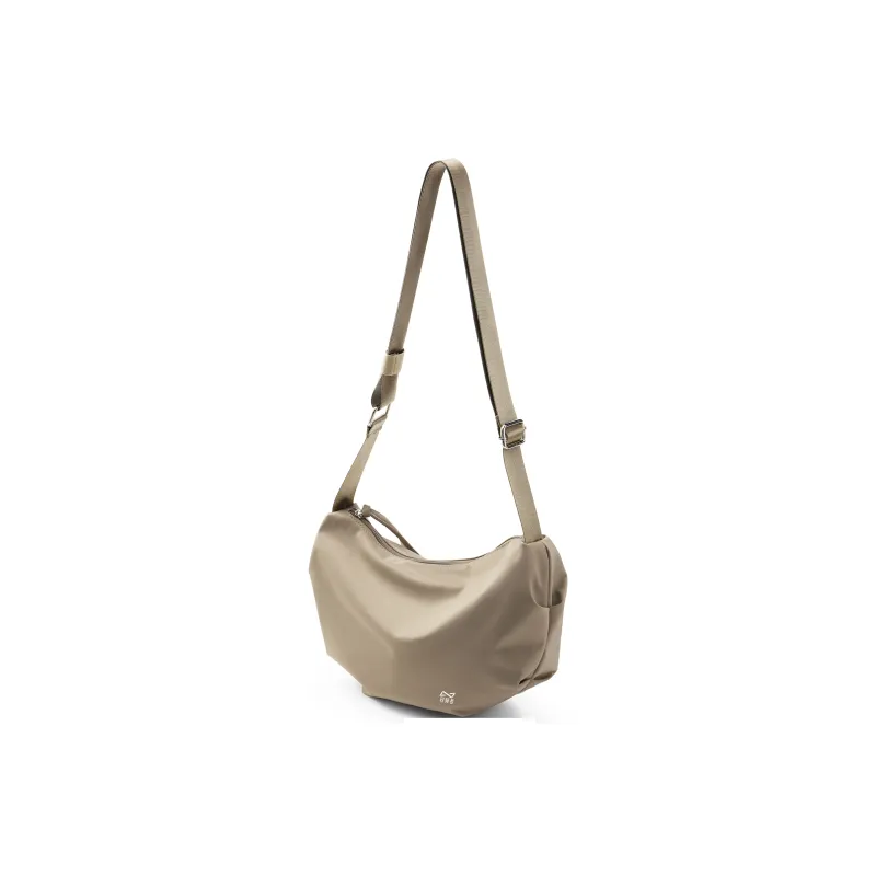 QING QI ZHE Fabric Crossbody Bag Shoulder Bag Dumpling Bag Regular Unisex Black/White/Khaki-20