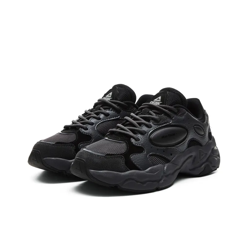 PEAK Taichi Chuanxing Cushioning Rebound Slip Resistant Low Top Casual Shoes Women's Dark Gray Black-2