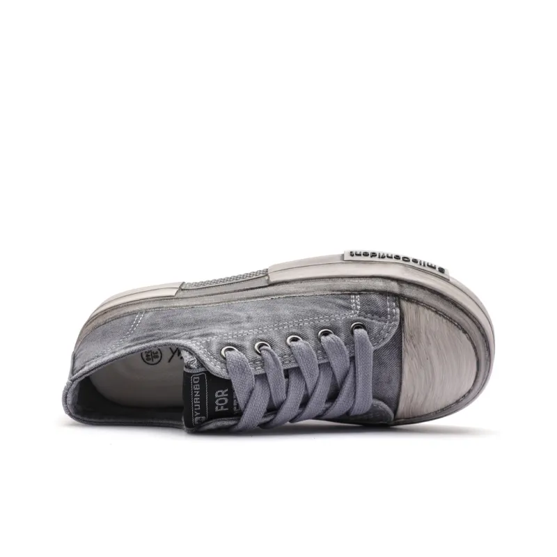 Mengsai Abrasion Resistant Slip Resistant Low Top Canvas Shoes Unisex Concrete Gray-3