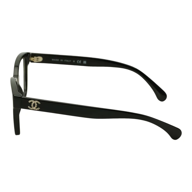 CHANEL Square Frame Plate Frame Square Eyeglass Frames Unisex Black-2