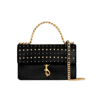 REBECCA MINKOFF Edie Genuine Leather Handbag Shoulder Bag Crossbody Bag Mini Women's Black