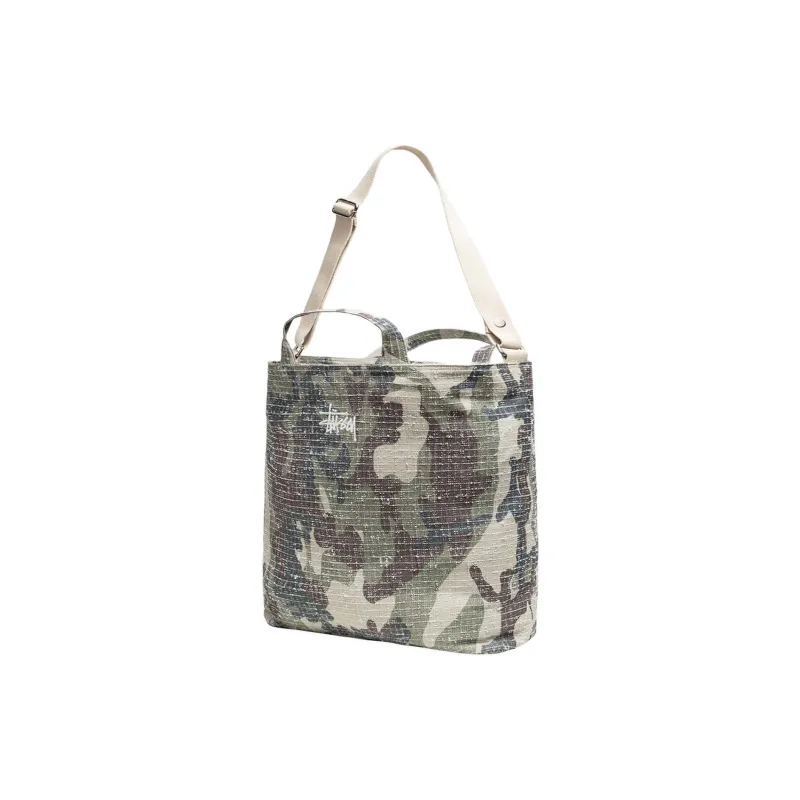 Stussy Cotton Canvas Handbag, Shoulder Bag, Crossbody Bag Regular Unisex Camouflage-1