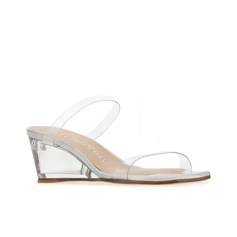 Stuart Weitzman/SW Slip Resistant Slide Slippers Women's Clear White-2