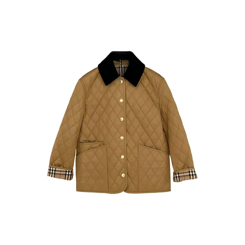 Burberry Diamond Quilted Button Up Jacket-1
