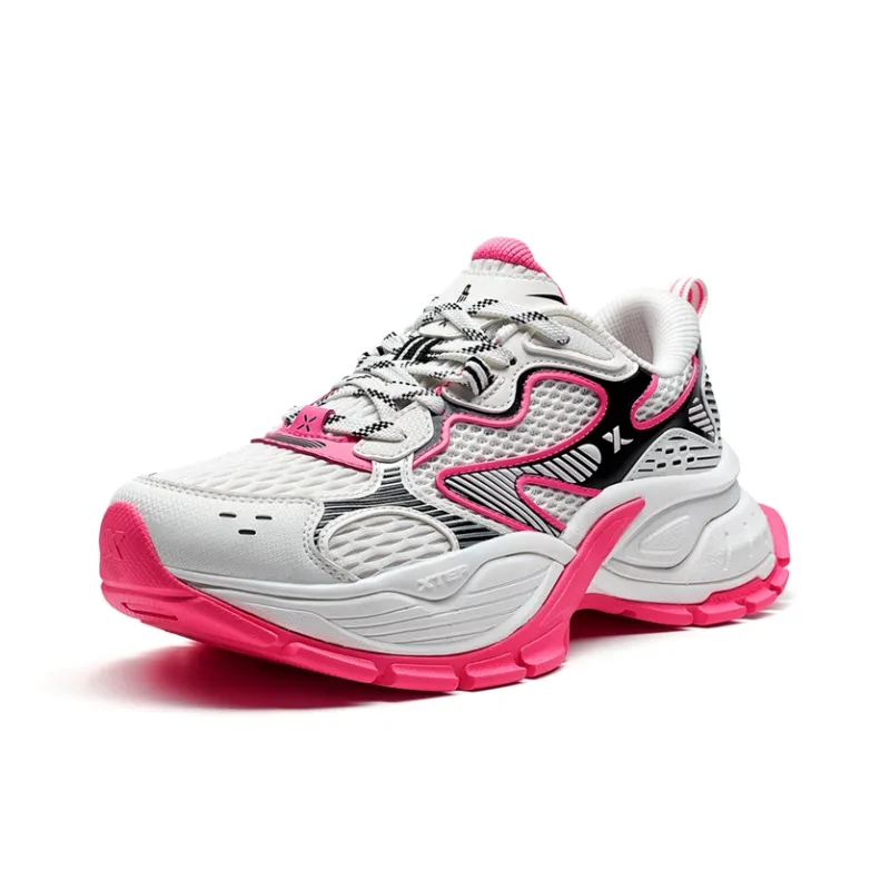 XTEP Basque Height Increasing Slip Resistant Low Top Casual Shoes Women's Playful Berry-2