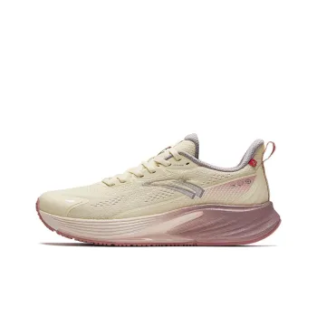 Anta Wear Resistant Slip Resistant Low Top Sprint Running Shoes Women's Yellow Pink