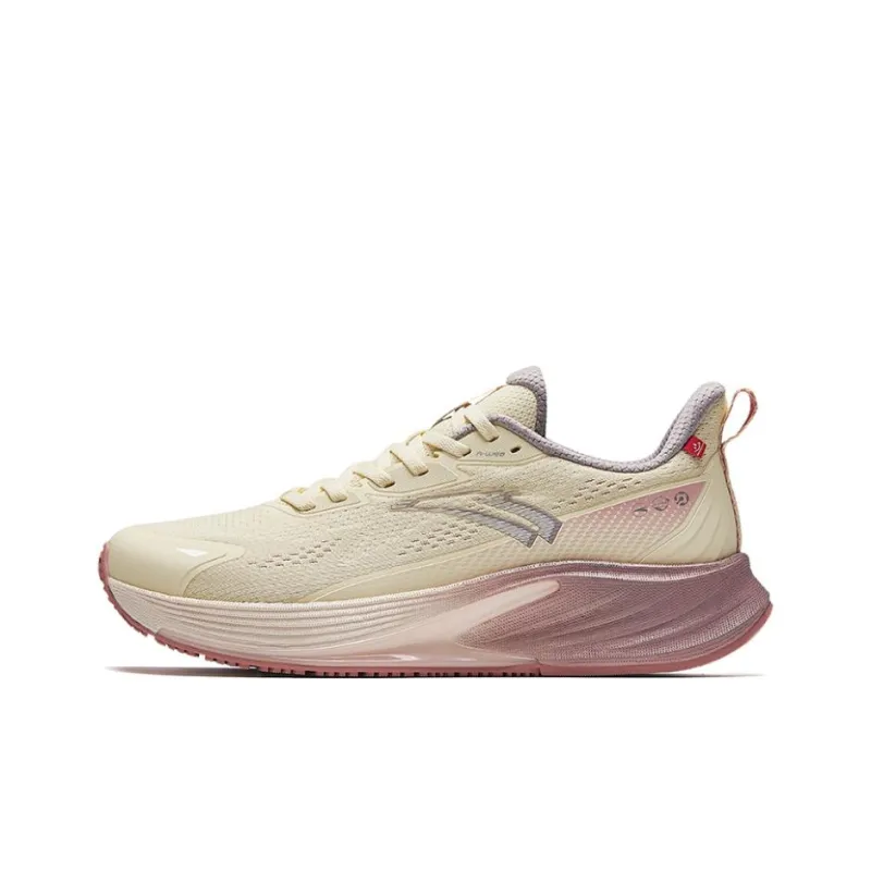 Anta Wear-Resistant Slip-Resistant Low-Top Sprint Running Shoes Women's Yellow Pink-0