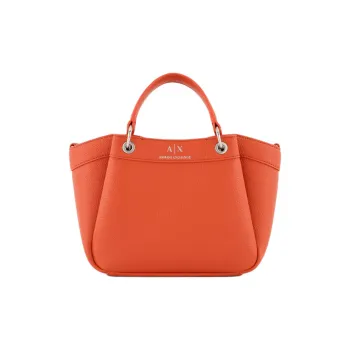 ARMANI EXCHANGEAE Polyurethane Tote Bag Shopping Bag Shoulder Bag Crossbody Bag Handbag Small Size Women's Orange