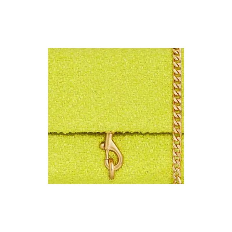 REBECCA MINKOFF Edie Tweed Shoulder Bag Crossbody Bag Medium Size Women's Yellow Green-3