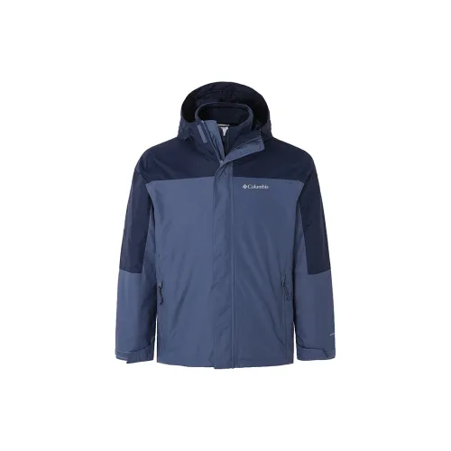 Columbia Windbreaker Jackets Men Dark Blue