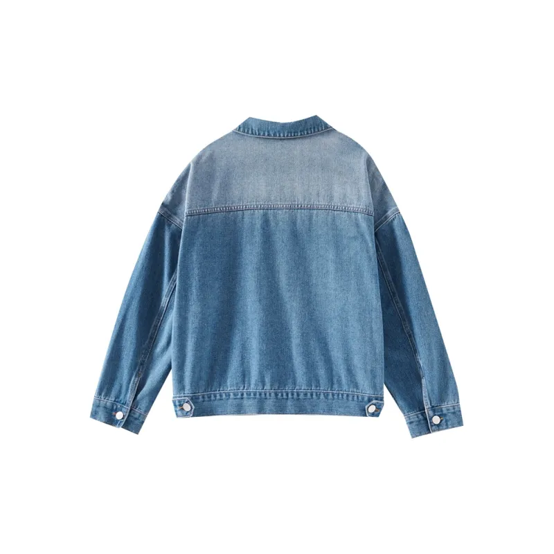 OUNIXUE Denim Jacket Women's Blue-1