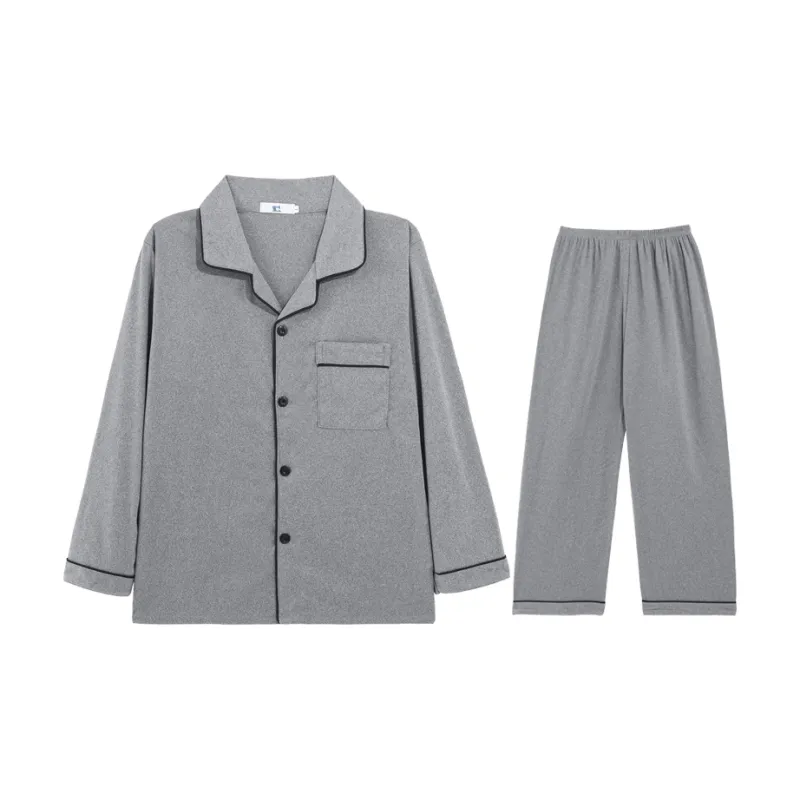 Qiao Ni Tong Pajama Set Unisex Elegant Gray-6