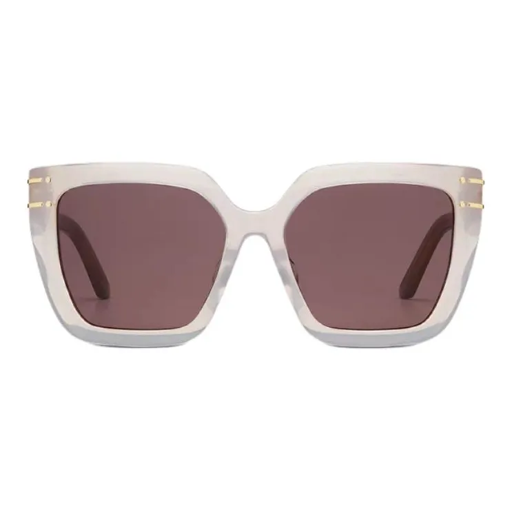DIOR Acetate Metal Irregular Shape Sunglasses Women's Mink Gray-1