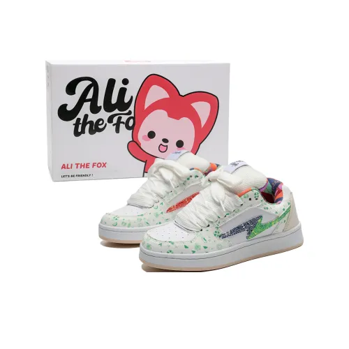 ALI THE FOX Skateboard Shoes Unisex Low-Top White