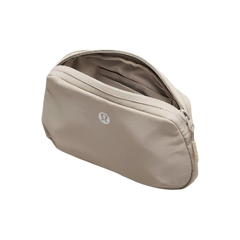 Lululemon Nylon Portable One Shoulder Crossbody Fanny Pack Backpacks Unisex Natural Hemp & Albumin-3