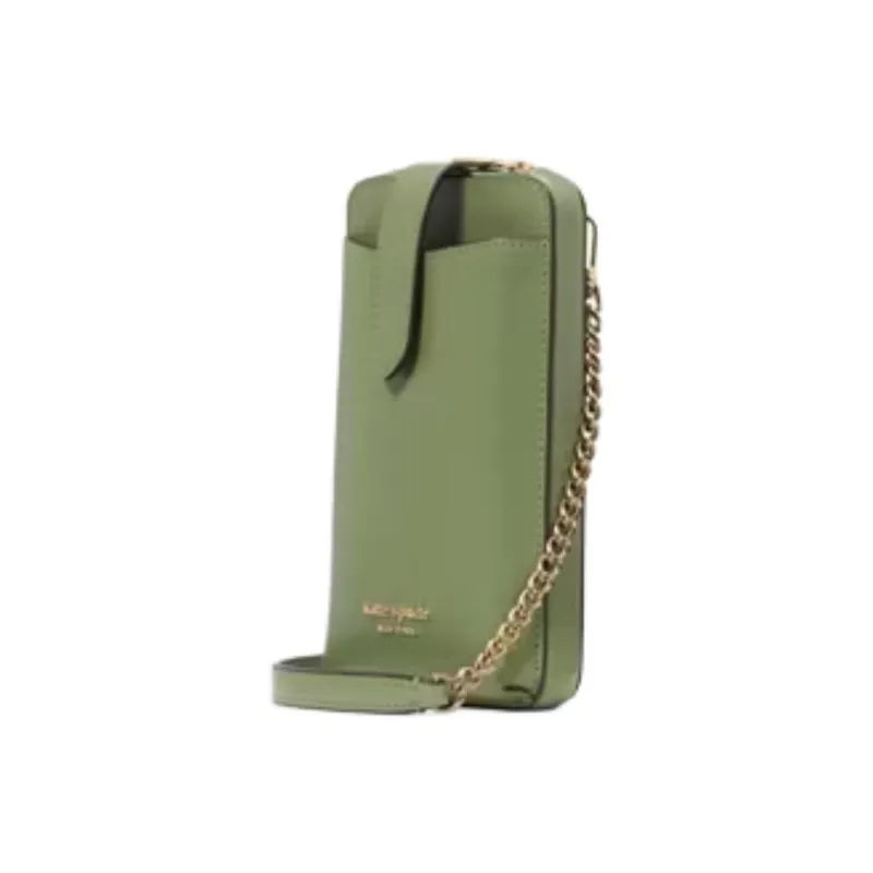 Kate Spade Cow Leather Cell Phone Pouch Shoulder Bag Crossbody Bag Women's Cedar Green-1