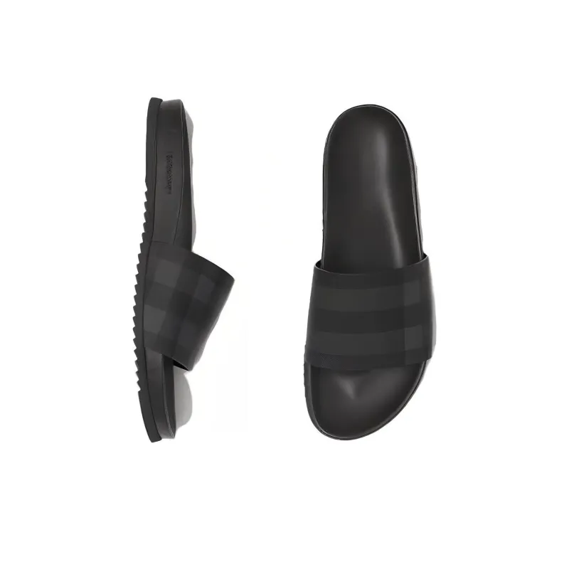 Burberry Check Slide Cloud Grey Black-2