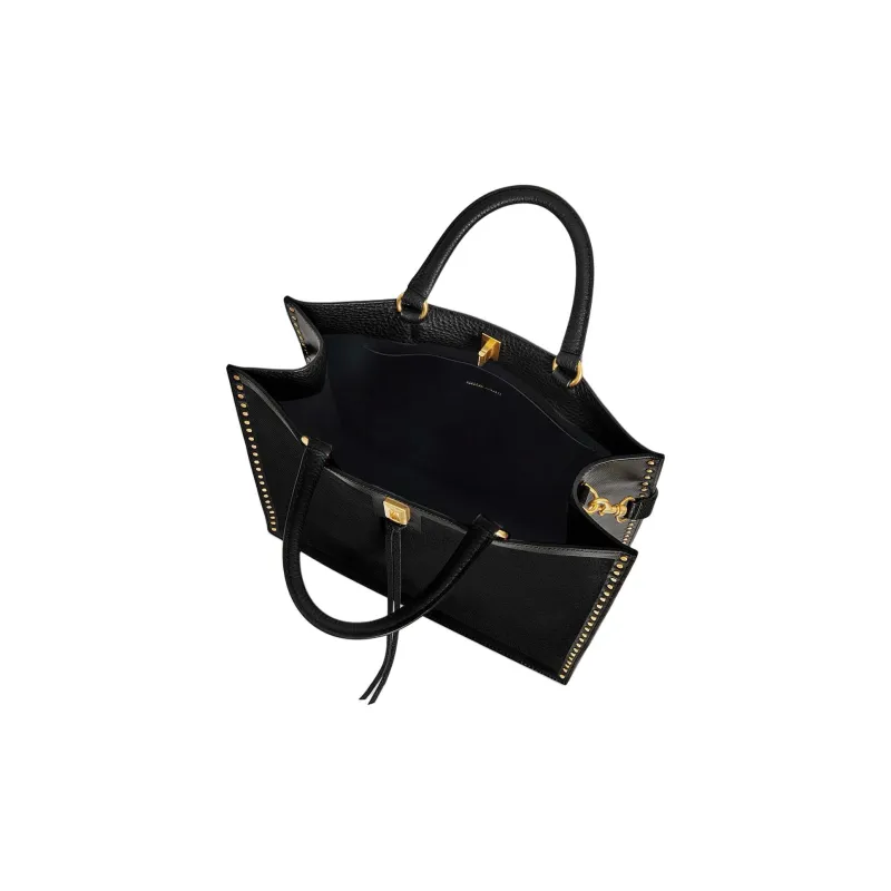 REBECCA MINKOFF Cotton Tote Bag Shopping Bag Shoulder Bag Handbag Women's Black-2