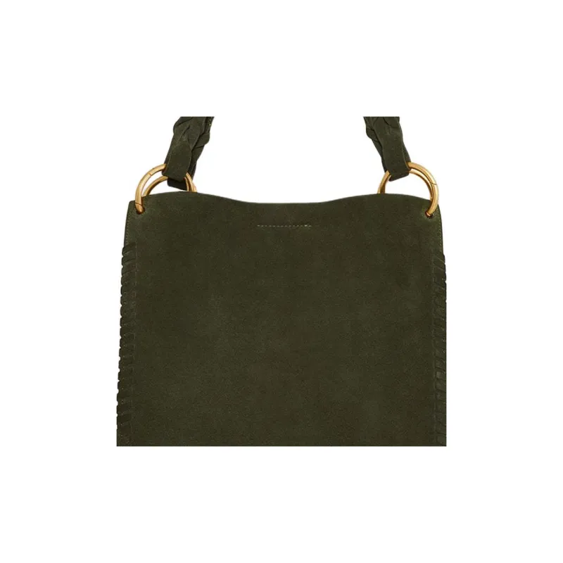 REBECCA MINKOFF Suede Leather Tote Bag Shopping Bag Handbag Regular Women's Moss-3