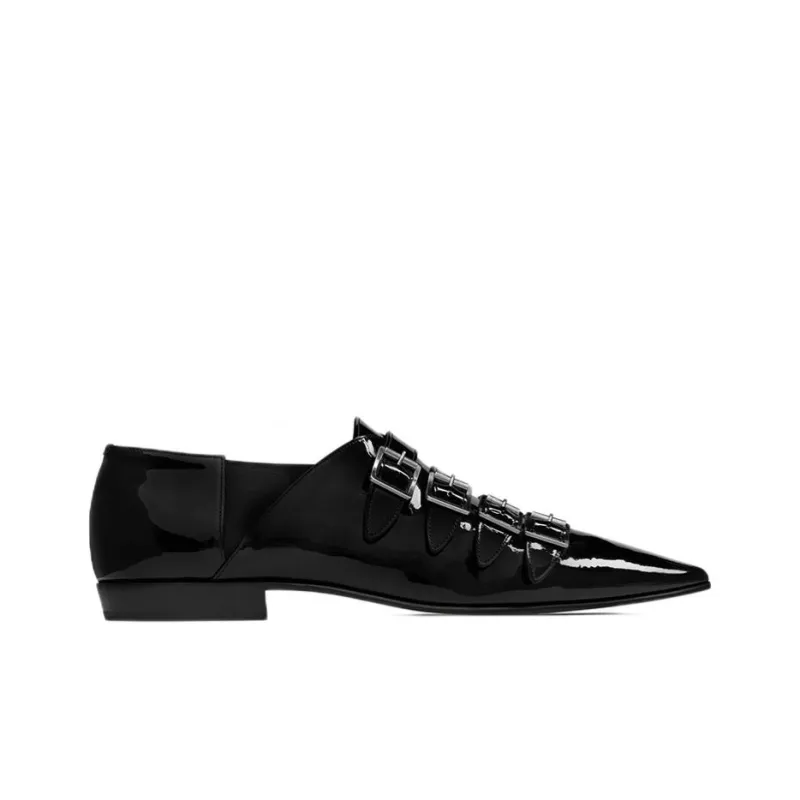 SAINT LAURENT Franklin Buckled Monk Shoes-1