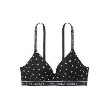 Victoria's Secret The T shirt Lightly Lined Wireless Bra / Black Ditsy Floral Bra Women's Black Floral