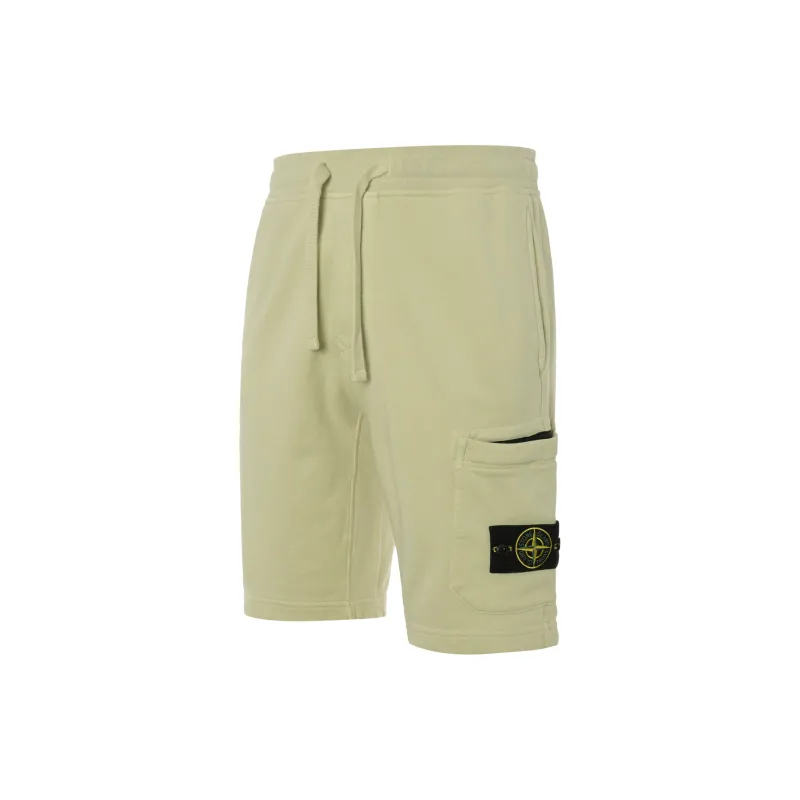 STONE ISLAND 64651 Cotton Fleece Garment Dyed Shorts-1