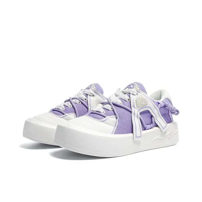 Acupuncture Low Top Skateboard Shoes Women's Taro Purple Box-2