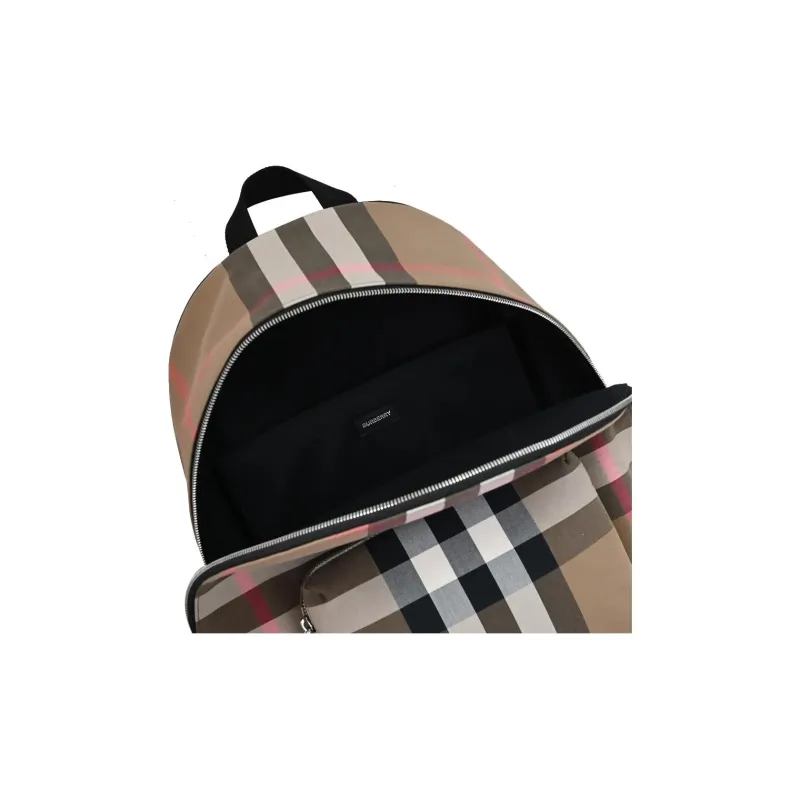 Burberry Canvas With Leather Backpack Men Birch Brown-4