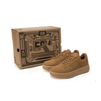 QIAODAN Five Centimeters Skateboard Shoes Men Low Top Mocha Yellow