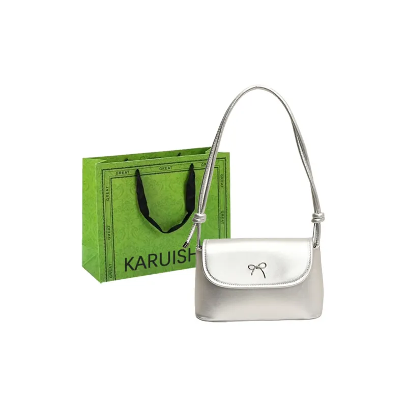 KARUISHA PU Shoulder Bag Women's White/Silver/Brown/Black/Pink-4
